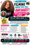 The Hot Mess Guide to Filming When You Feel Awkward - infographic on overcoming filming anxiety.